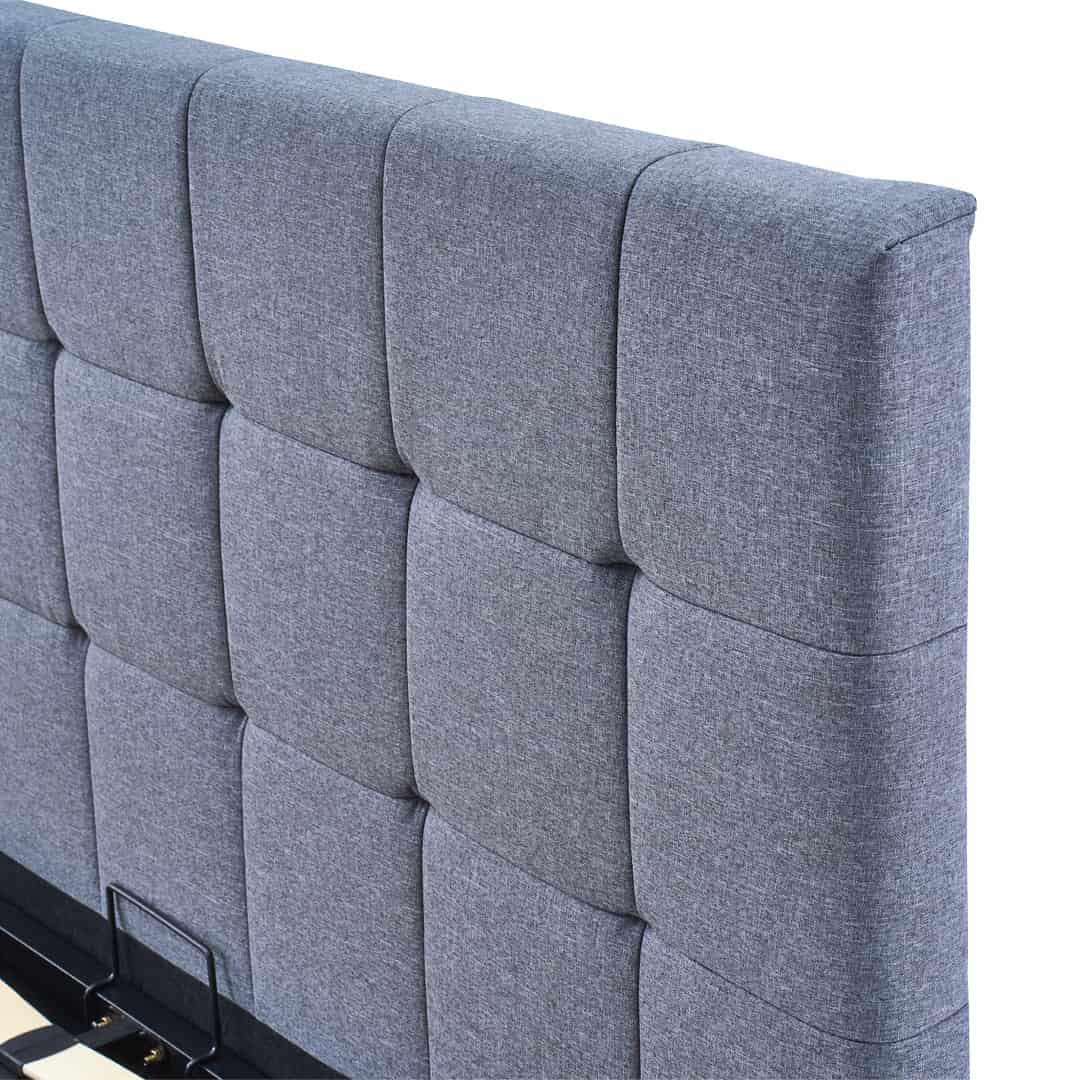 Lit Coffre Tissu Bleu VINCENNES