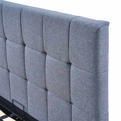 Lit Coffre Tissu Bleu VINCENNES