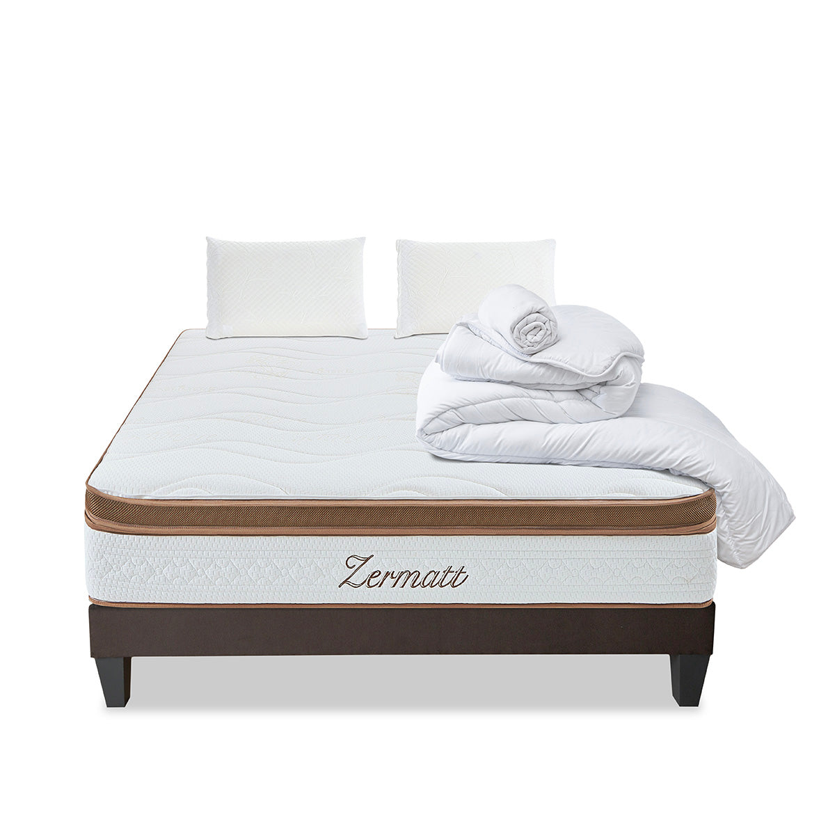 Prêt-à-dormir ZERMATT avec Sommier, Couette, Oreillers et Protège-matelas