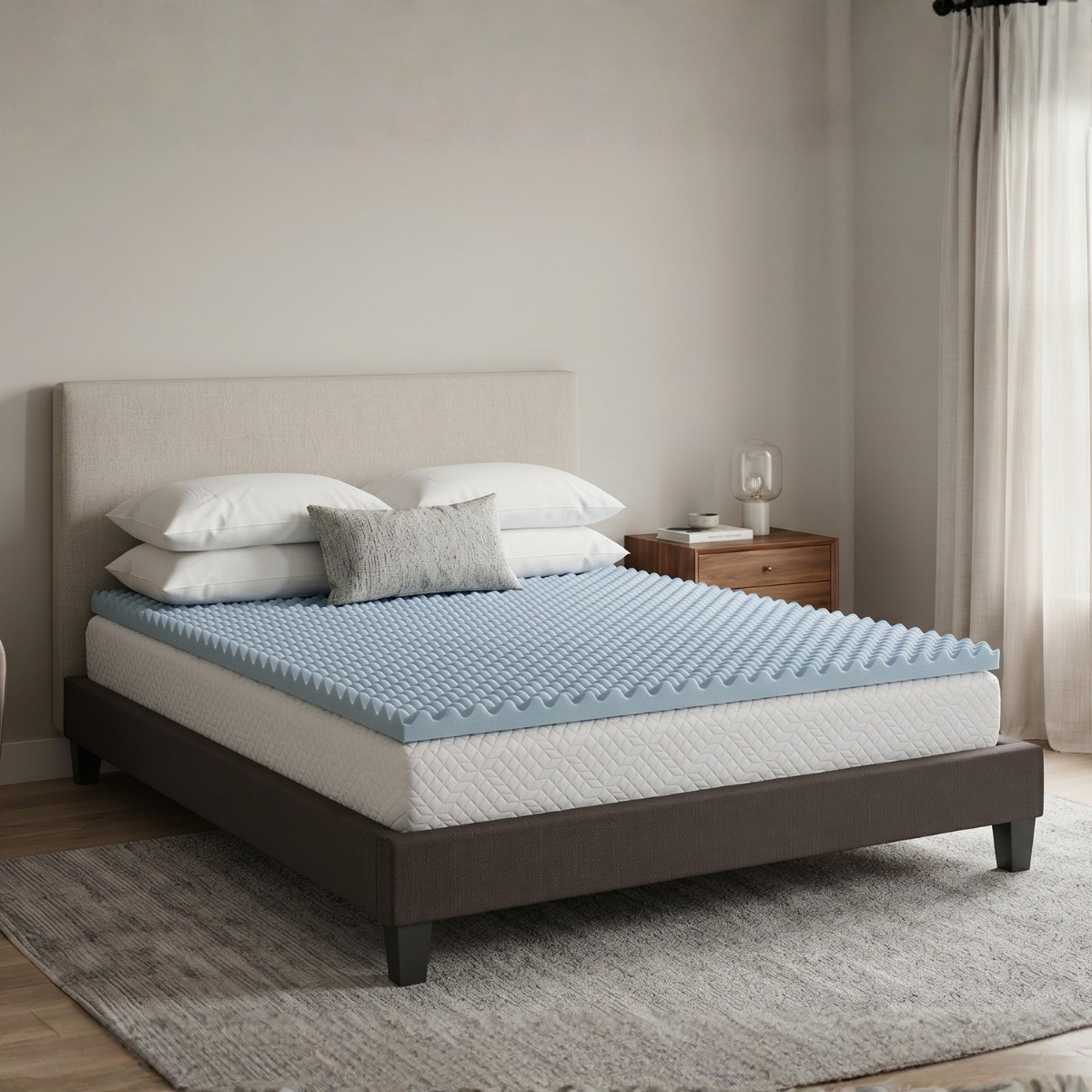 Surmatelas Mémoire de forme et Gel fraîcheur 6 cm REFRESH