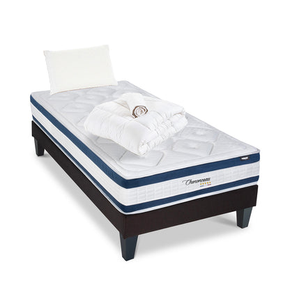 Prêt-à-dormir CHENONCEAU avec Sommier, Couette, Oreillers et Protège-matelas