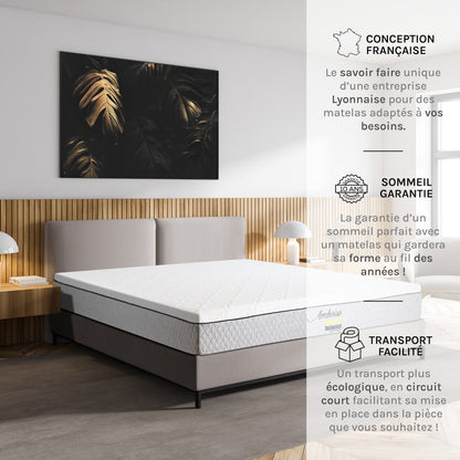 Prêt-à-dormir AMBOISE avec Sommier, Couette, Oreillers et Protège-matelas