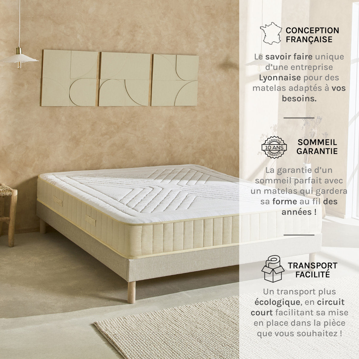 Prêt-à-dormir SYMPHONIE 2.0 avec Sommier, Couette, Oreillers et Protège-matelas