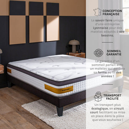Ensemble Matelas Mémoire de forme COPENHAGUE avec sommier