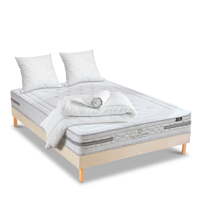 Prêt-à-dormir SÉRÉNADE avec Sommier, Couette, Oreillers et Protège-matelas