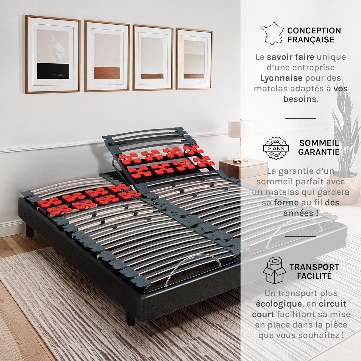 Sommier électrique à lattes et plots BODYSOFT