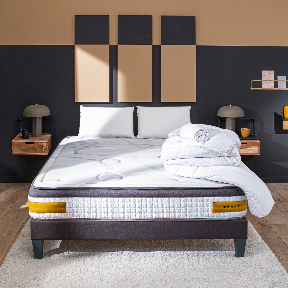 Lit De Rangement 160x200cm En Velours Côtelé - Avec Liseuse Et Fonction Chargement Avec Sommier A Lattes Beige 97558563 Lit De Rangement 160x200cm En Velours Côtelé - Avec Liseuse Et Fonction Chargement Avec Sommier A Lattes Beige 97558563